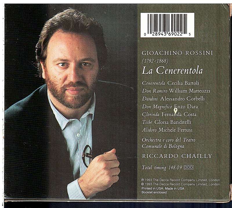 Rossini: La Cenerentola 2 CD set - Cecilia Bartoli et al/Orchestra Bologna/Riccardo Chailly Cond