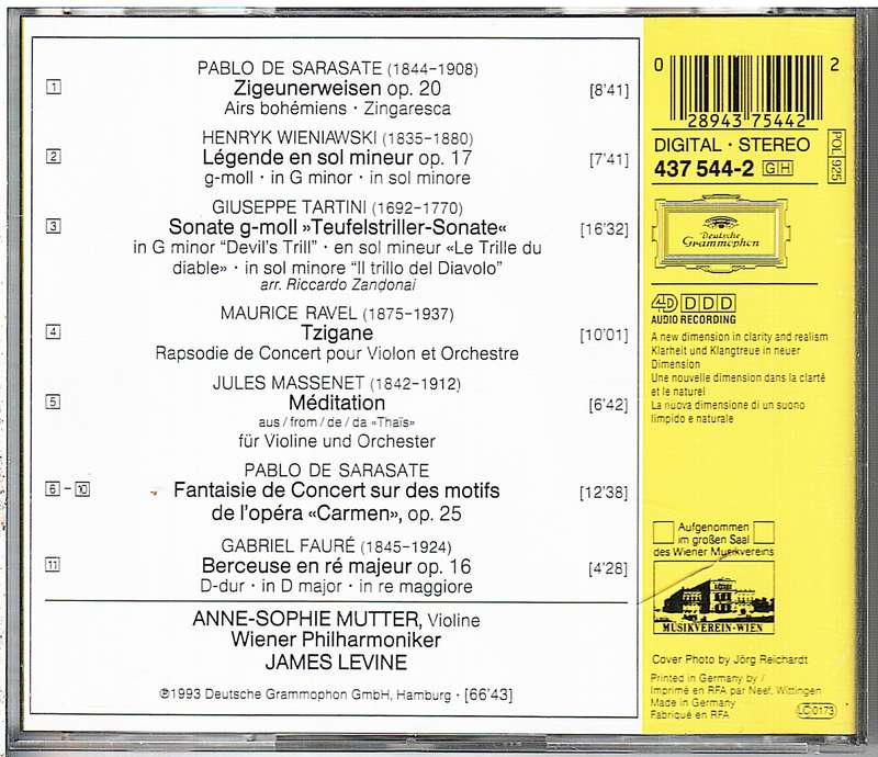 Anne-Sophie Mutter, Wiener Philharmoniker, James Levine cond.  Carmen-Fantasie CD
