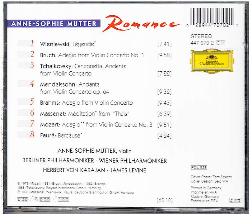 Anne-Sophie Mutter - Romance CD