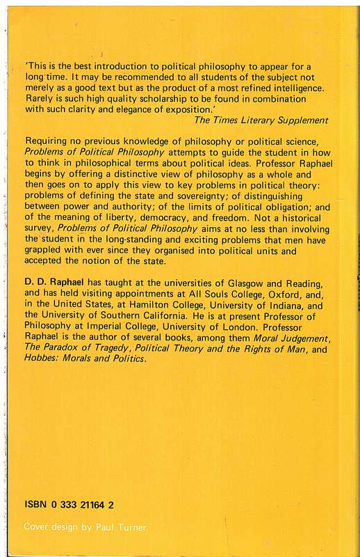 Problems of Political Philosophy - DD Raphael