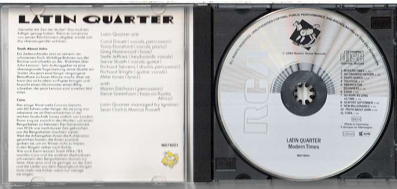 Latin Quarter - Modern Times CD