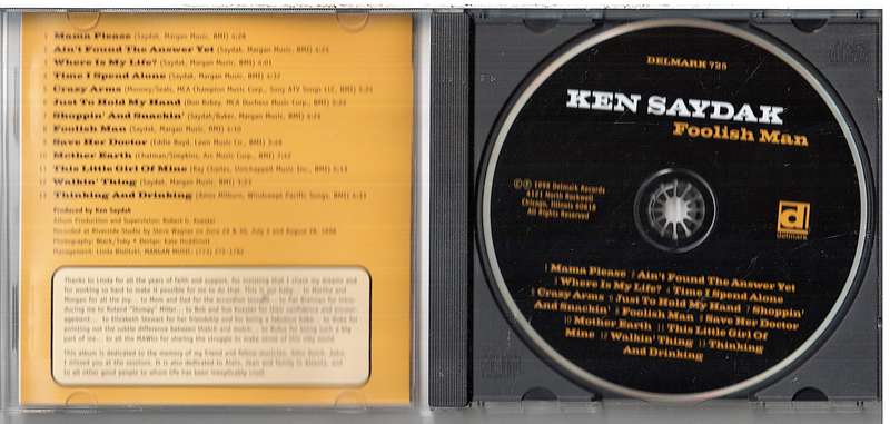 Ken Saydak - Foolish Man CD [US IMPORT]