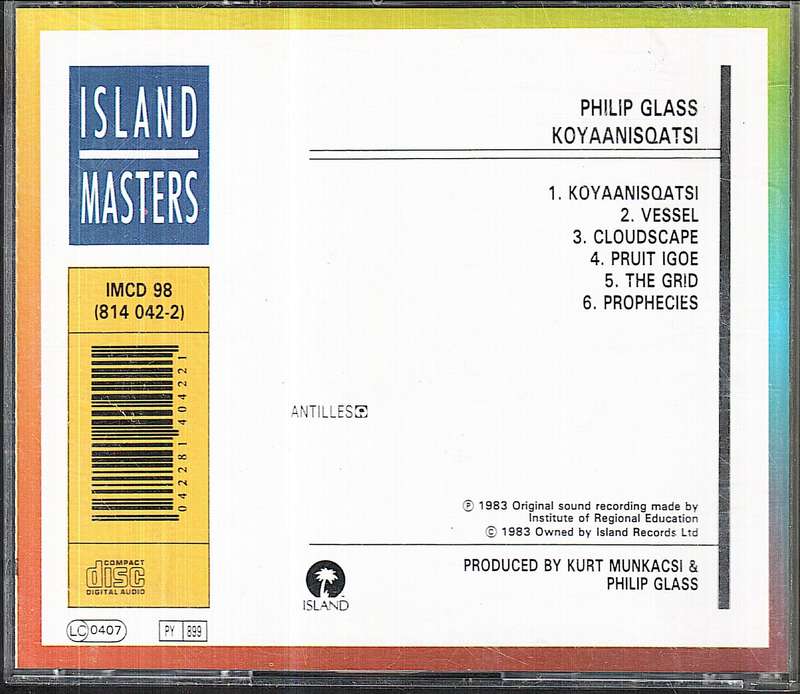 Philip Glass - Koyaanisqatsi (Original Soundtrack Album From the Film) CD [UK IMPORT]