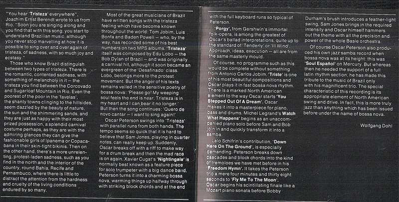 The Oscar Peterson Trio - Tristeza on Piano CD [GERMAN RELEASE]