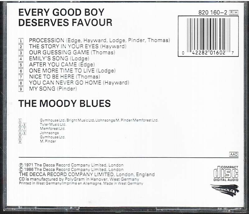 The Moody Blues - Every Good Boy Deserves Favour CD