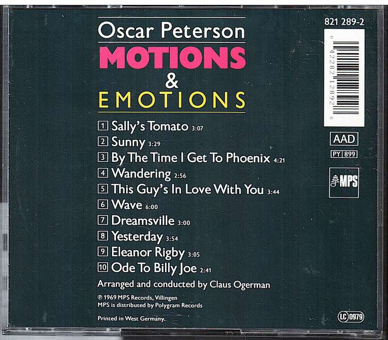 Oscar Peterson - Motions & Emotions CD