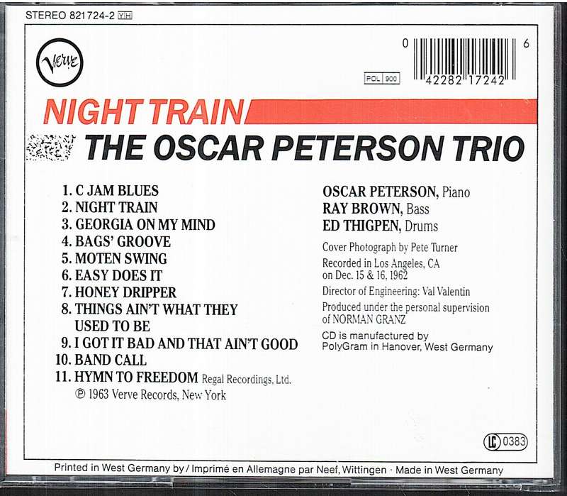 The Oscar Peterson Trio - Night Train CD