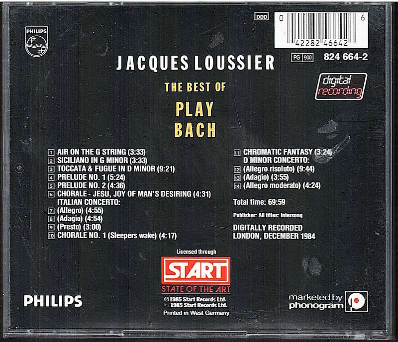 Jacques Loussier - The Best of Play Bach CD