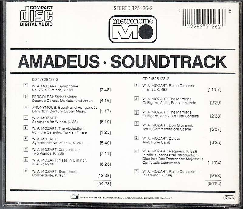 Mozart: Amadeus OST - Academy of St Martin-in-the-Fields, Neville Marriner 2 CD set