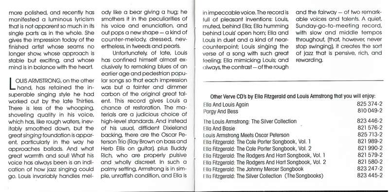 Ella Fitzgerald & Louis Armstrong - Ella and Louis CD