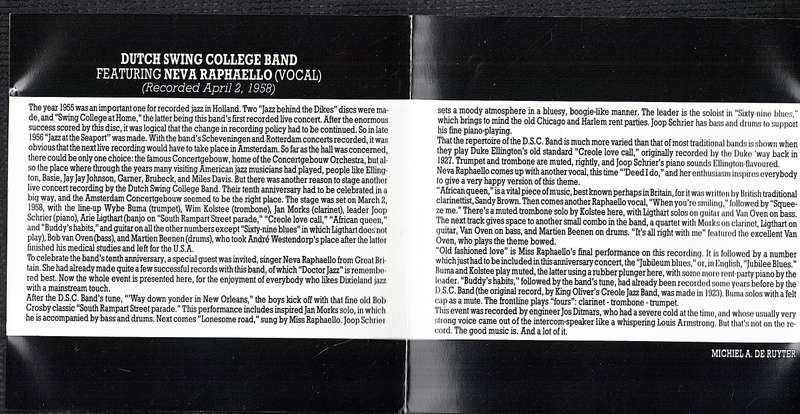 Dutch Swing College Band feat. Neva Raphaello - Jazz at the Concertgebouw Amsterdam CD