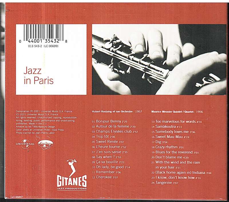 Maurice Meunier | Hubert Rostaing - Clarinettes a Saint-Germain des Pres  CD Digipak