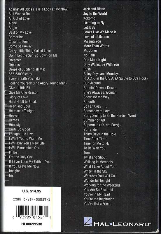 Pop/Rock Guitar Chord Songbook