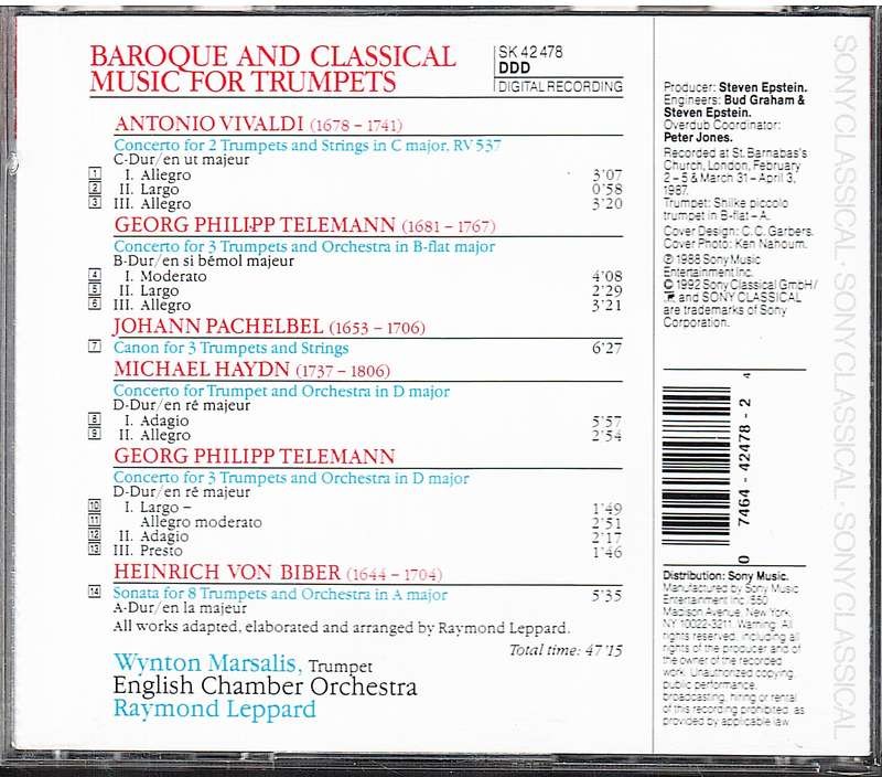 Wynton Marsalis - Baroque Music for Trumpets CD