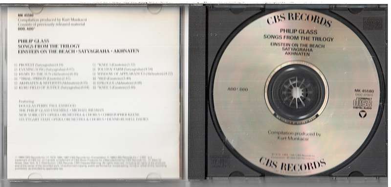 Philip Glass - Songs From The Trilogy CD