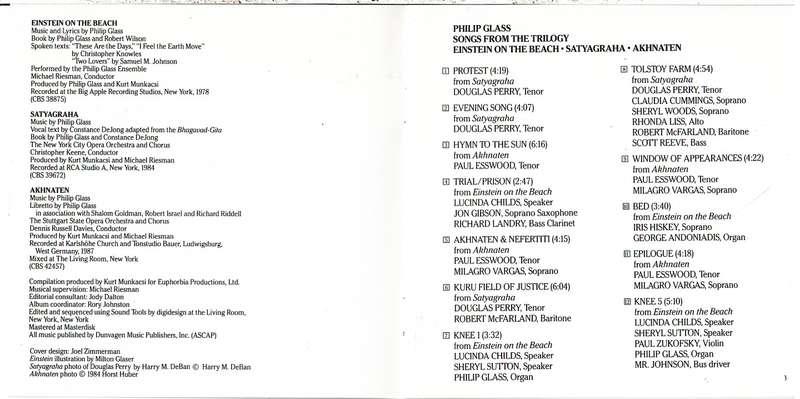 Philip Glass - Songs From The Trilogy CD