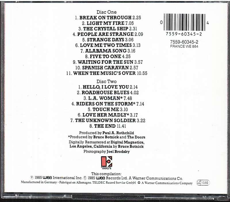 The Doors - The Best of The Doors 2 CD Set [GERMAN IMPORT]