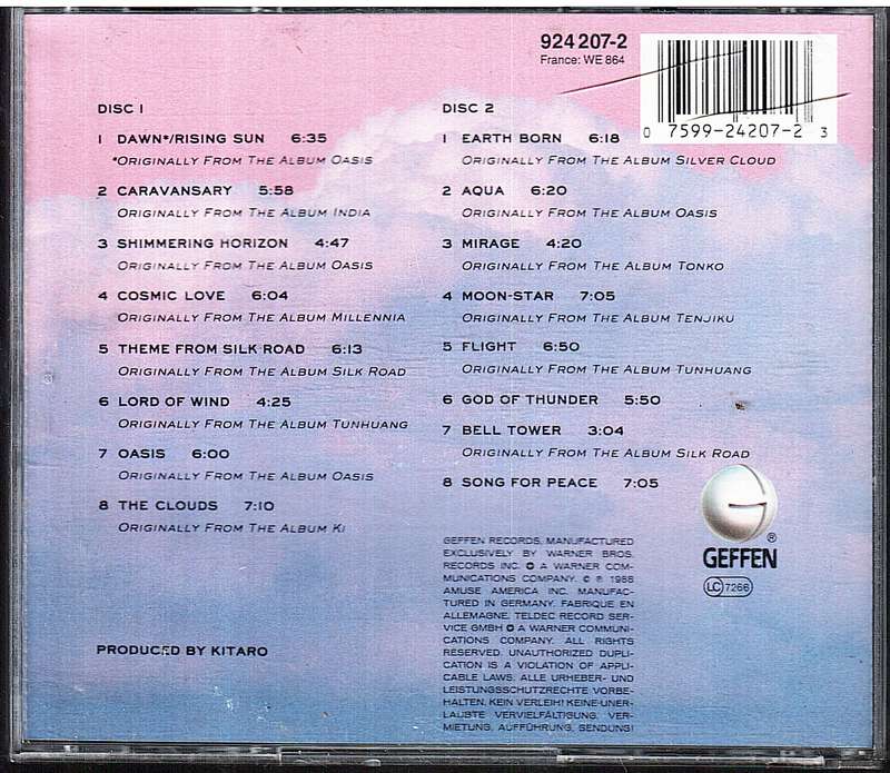 Kitaro - Ten Years 2 CD set CD