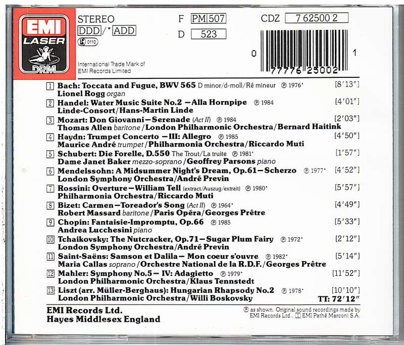 Various - Best-Loved Classics 1 CD