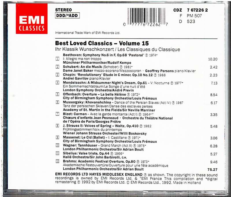 Various - Best-Loved Classics 15 CD
