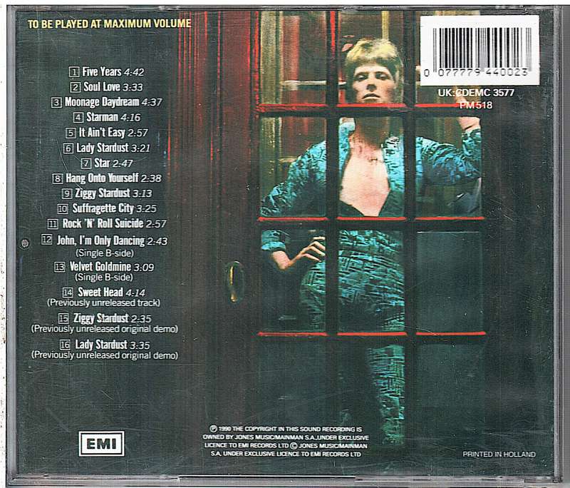 David Bowie - The Rise and Fall of Ziggy Stardust and the Spiders From Mars CD [EU/DUTCH IMPORT]