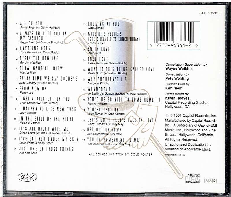 Various - Anything Goes: Capitol Sings Cole Porter CD