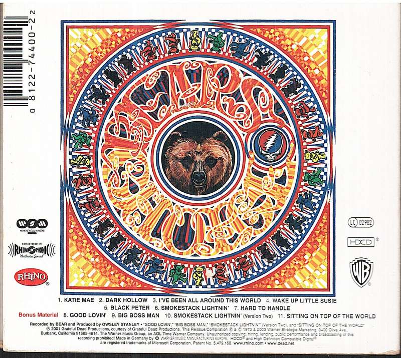 Grateful Dead - History Of The Grateful Dead, Vol. 1 (Bear's Choice) CD