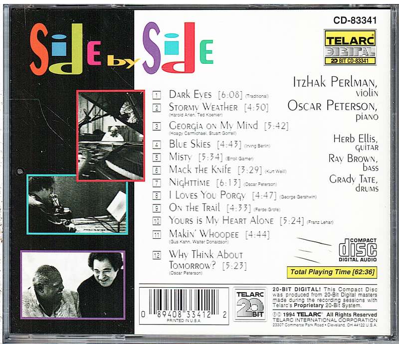 Itzhak Perlman, Oscar Peterson  Side By Side CD