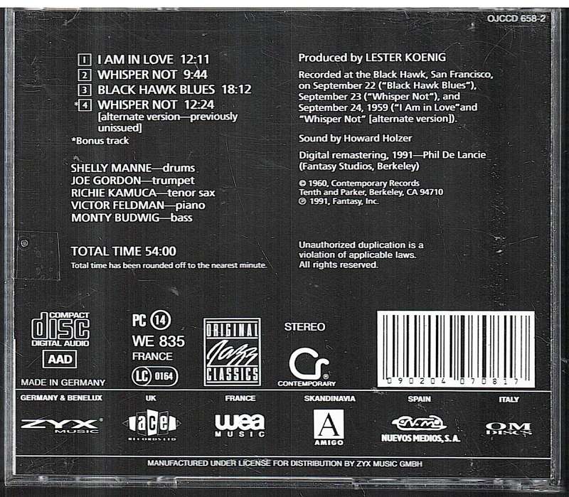 Shelly Manne & His Men - At the Black Hawk Vol 3 CD