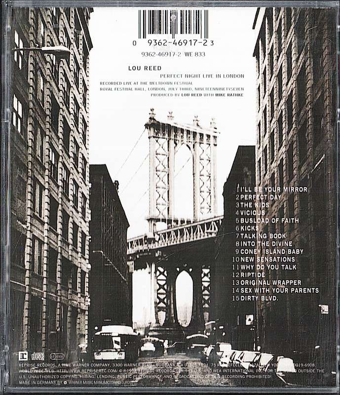 Lou Reed - Perfect Night: Live in London CD