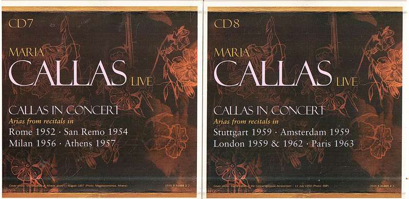 Maria Callas Live 8 CD Box [Each CD in own cardboard sleeve]