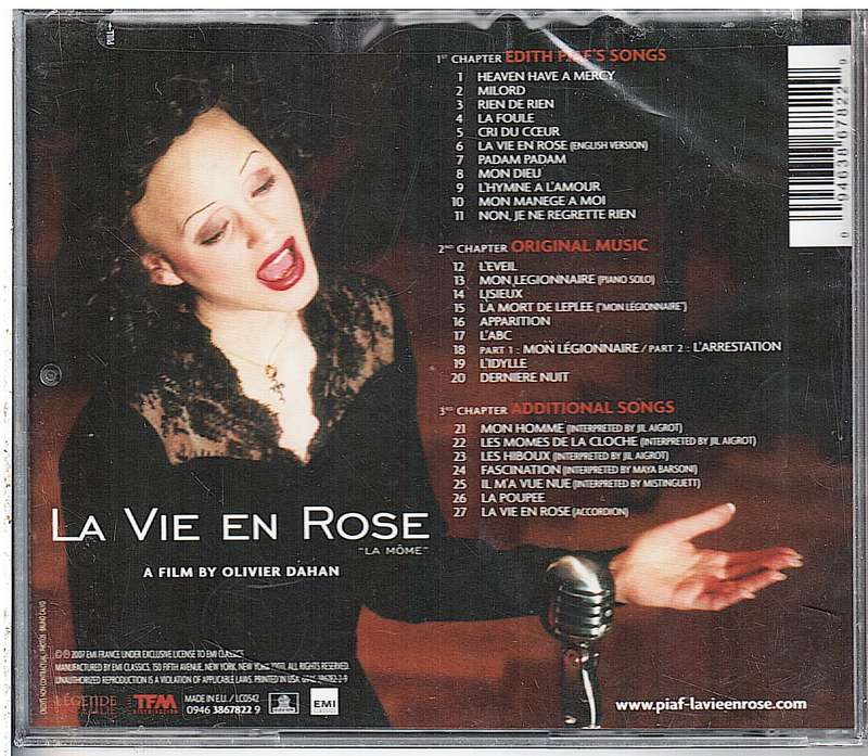 La Vie en Rose Original Soundtrack CD [NEW/SEALED] [FRENCH RELEASE]
