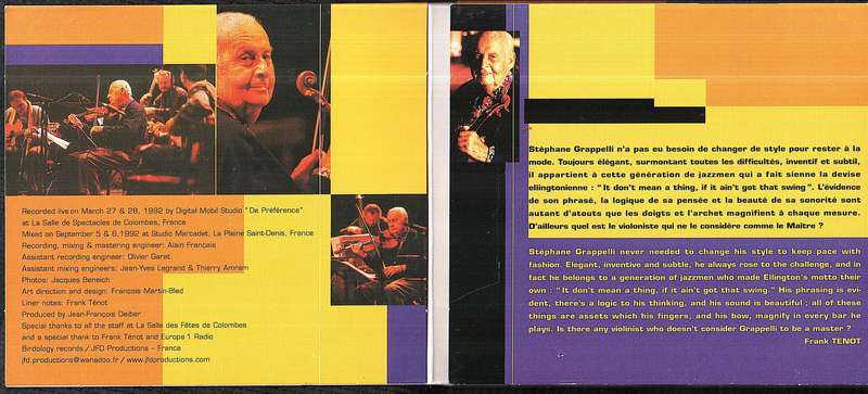 Stephane Grappelli - Live in Paris 1992 CD Digipak