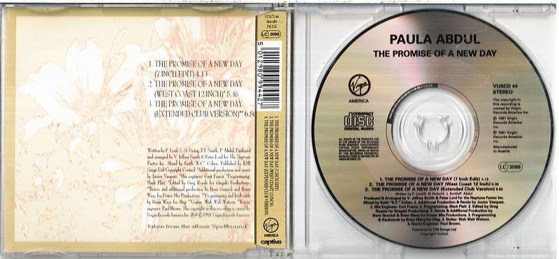 Paula Abdul  The Promise Of A New Day CD Single