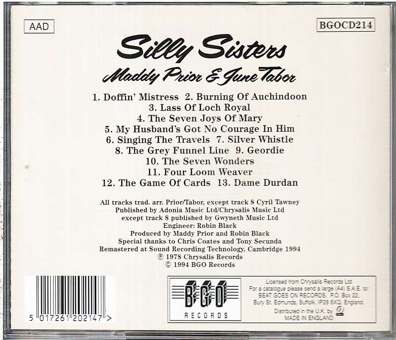 Maddy Prior & June Tabor - Silly Sisters CD