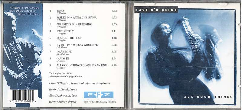 Dave O'Higgins - All Good Things CD [INSCRIBED BY THE ARTIST]