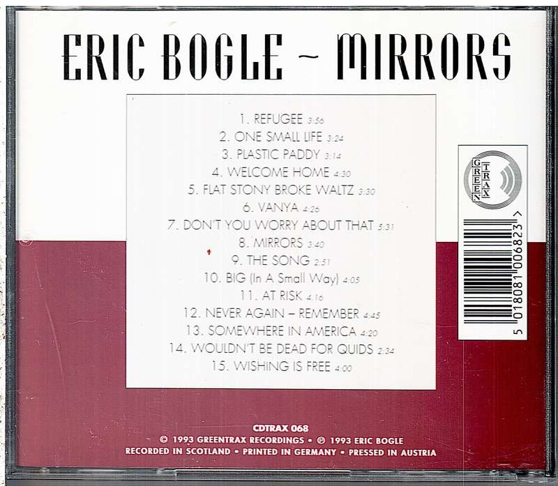 Eric Bogle - Mirrors CD