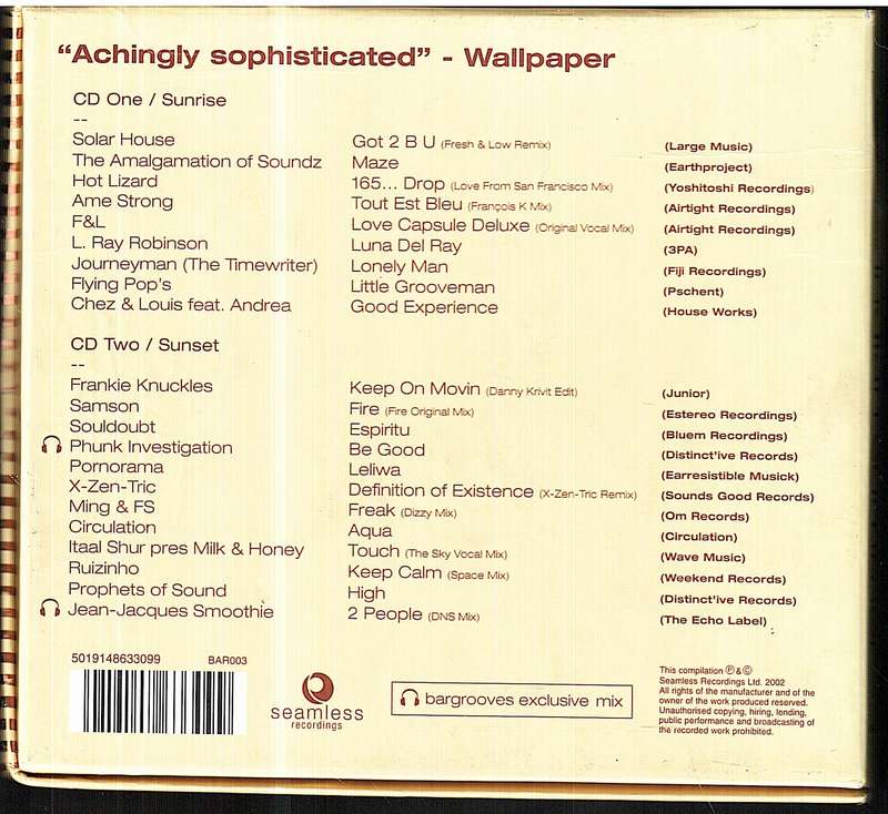 Various - Bargrooves: Indian Summer 2 CDs in cardboard box