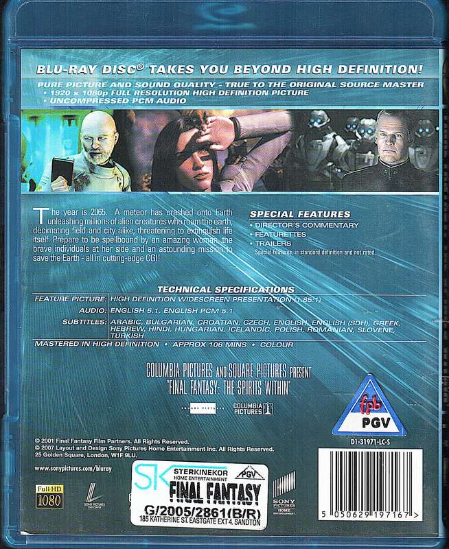 Final Fantasy: The Spirits Within [Blu-ray]