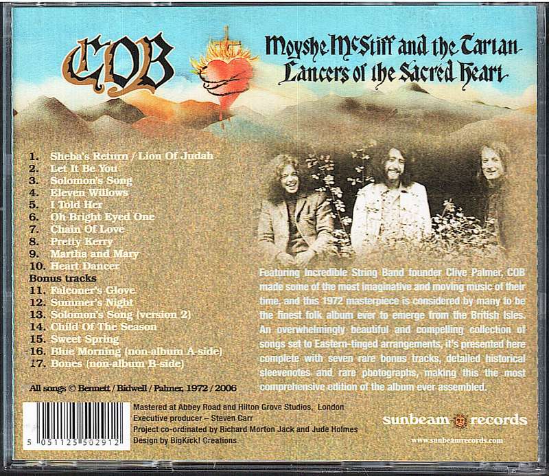 C.O.B. - Moyshe McStiff and the Tartan Lancers of the Sacred Heart CD [Expanded with 7 bonus tracks]