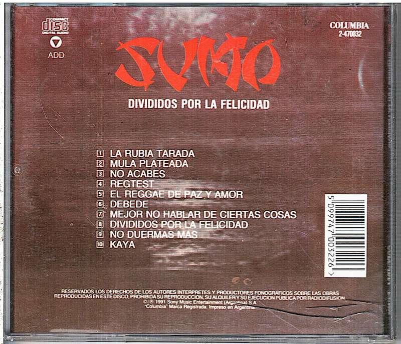 Sumo - Divididos Por La Felicidad CD