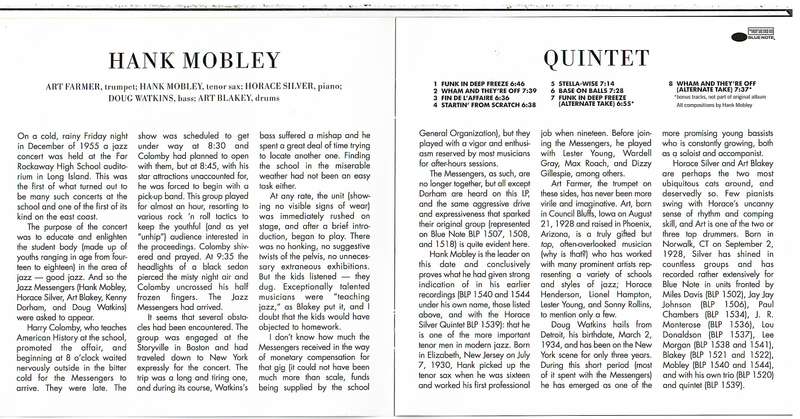 Hank Mobley - Quintet CD [EU IMPORT] [Rudy van Gelder Remaster]