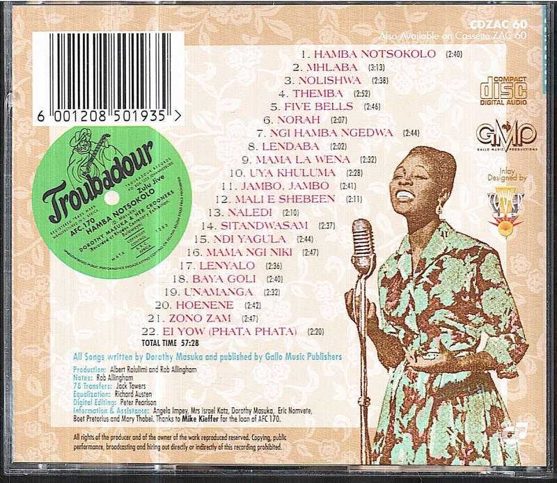 Dorothy Masuka - Hamba Notsokolo CD