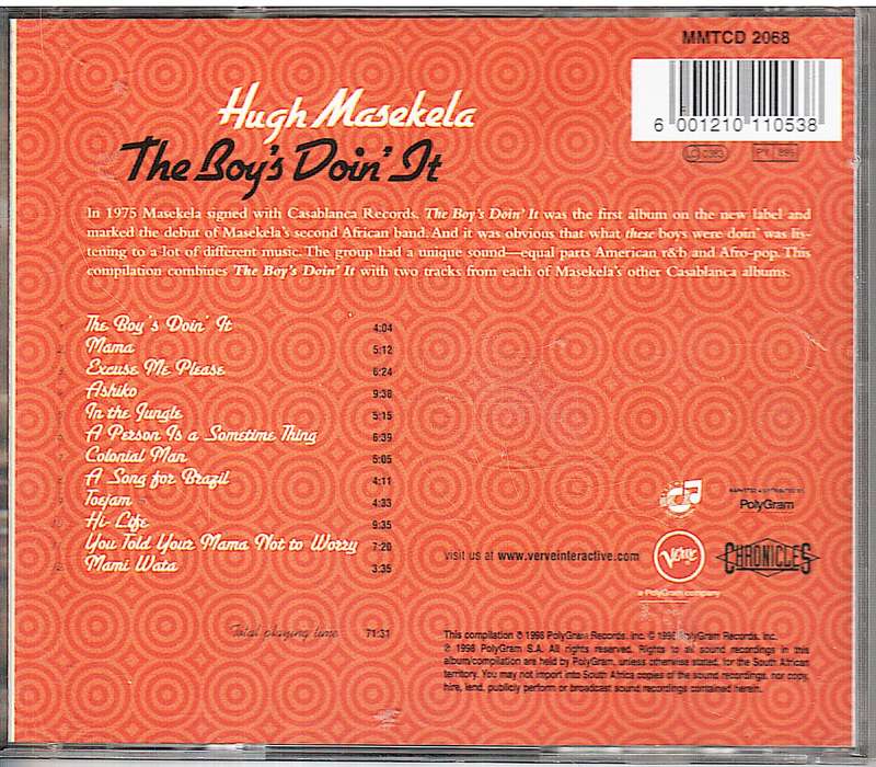 Hugh Masekela - The Boy's Doin' It CD