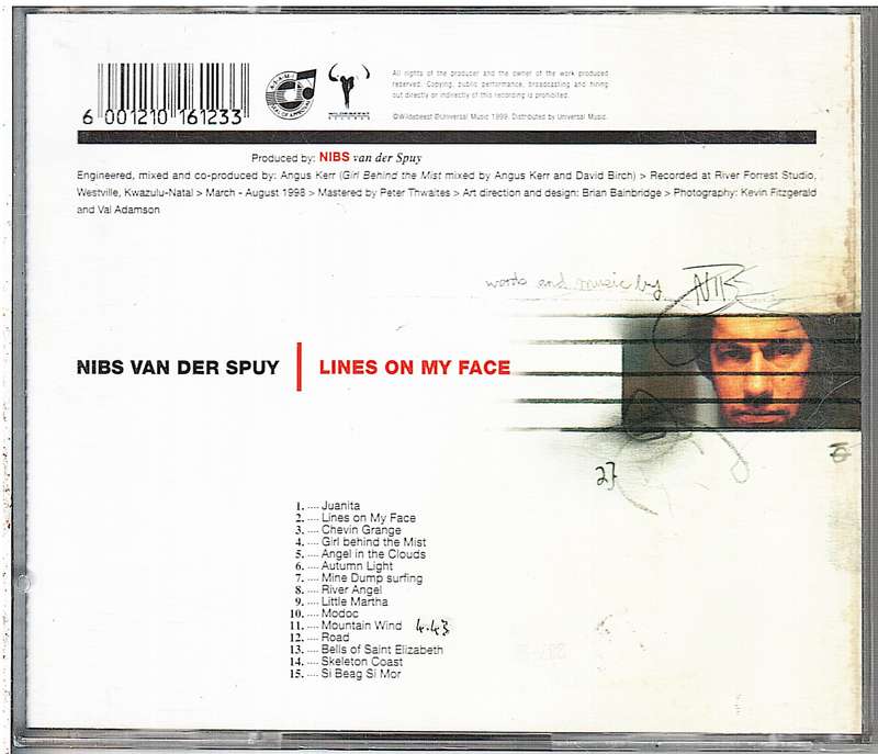 Nibs van der Spuy - Lines On My Face CD