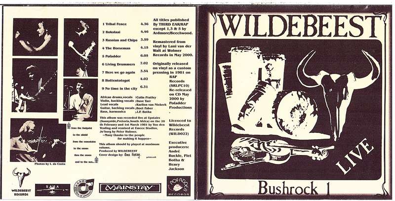 Wildebeest - Bushrock 1 (LIVE) CD