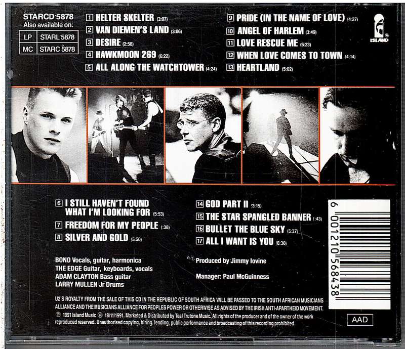 U2- Rattle and Hum CD