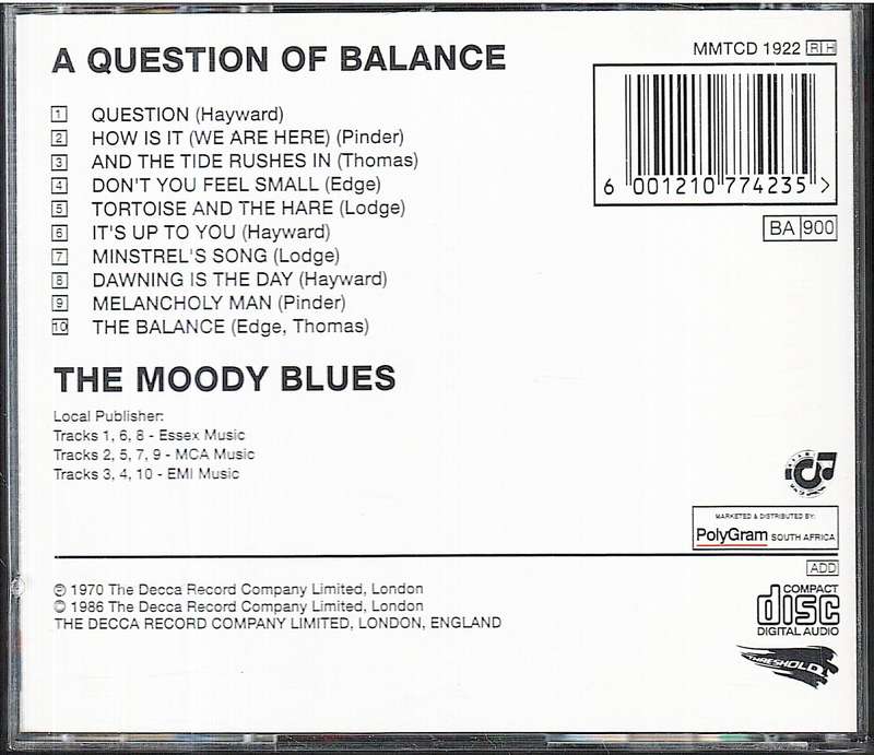 The Moody Blues - A Question of Balance CD