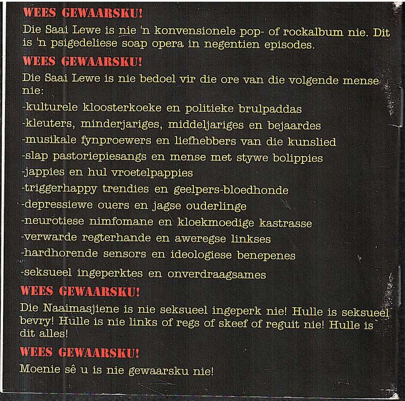 Die Naaimasjiene - Die Saai Lewe CD