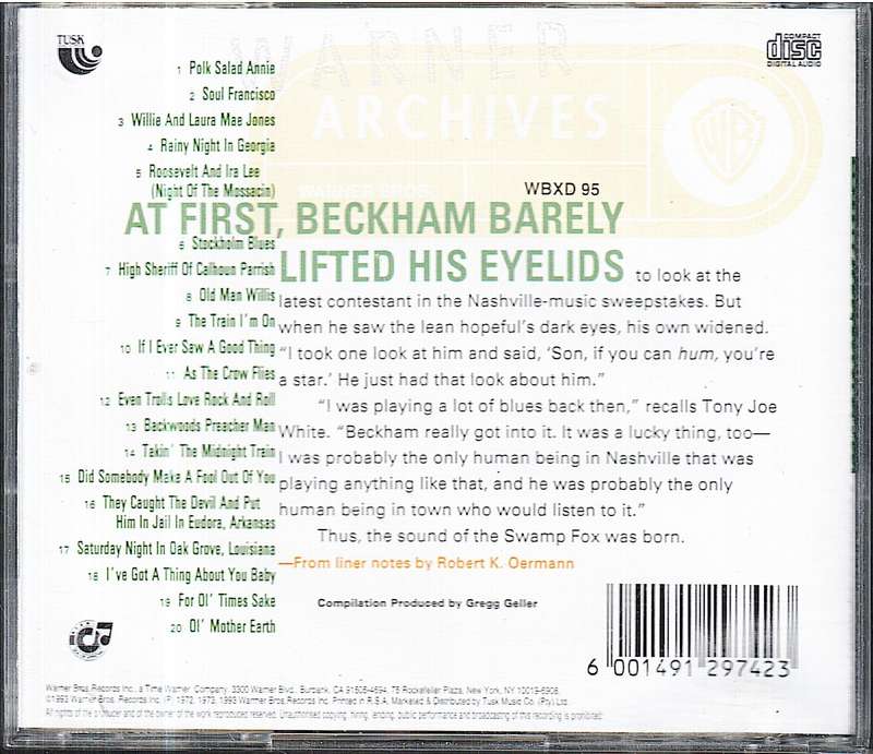 Tony Joe White - The Best of Tony Joe White (featuring Polk Salad Annie) CD